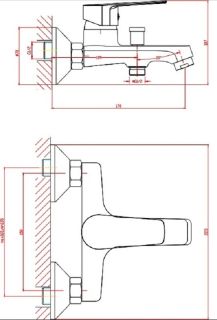 Смеситель для ванны/душа Orange Loop M26-100w с душевым набором